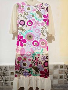 Vibrant Floral Print Dress Size S-M 34"-36"