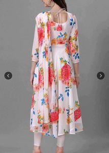 Floral Print Kurta Set with Jacket