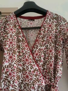 Floral Wrap Midi Dress