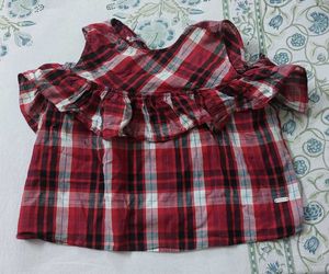 Pepe Plaid Ruffled Crop Top