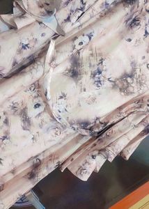 Cream &amp; Brown Printed Dress For 38 Bust