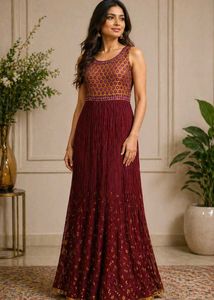 New/Unused Magenta Ethnic Gown Dress