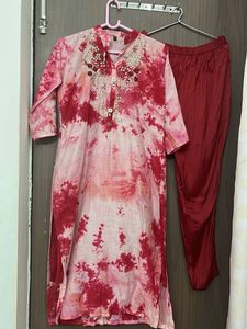 Stylish Tie-Dye Kurta Set with Dupatta for M &amp; L