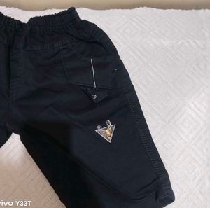 kid's Black Cargo Shorts