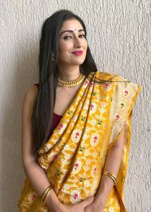 Elegant Yellow Banarasi Silk Saree