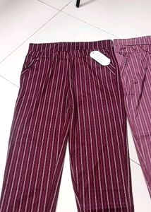New Striped Maroon Palazzo Pants, combo at sale