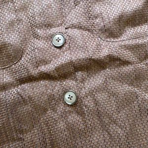 Vintage Brown Textured Short Sleeve Shirt