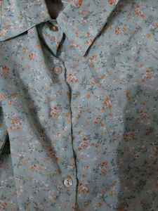 printed green casual shirt