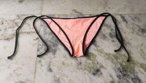 Peach Bikini Bottom with Black Trim
