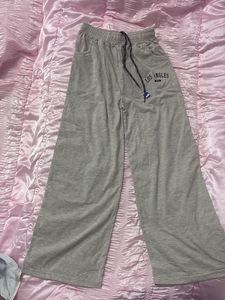 Gray "Los Angles" Wide Leg Lounge Pants