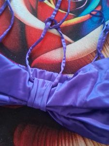 Zara Purple Bikini Top with Tie Straps