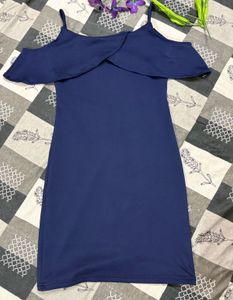 Navy Blue Cold Shoulder Dress