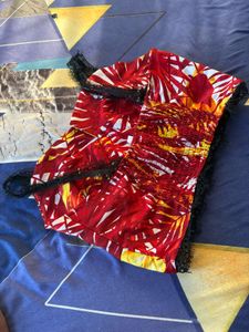 Floral Print Crop Top with skirts