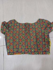 Vibrant Saree with Embroidered Blouse