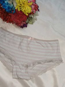 Striped Lace Trim Briefs