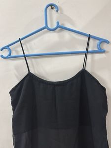 Chic Black Spaghetti Strap Dress