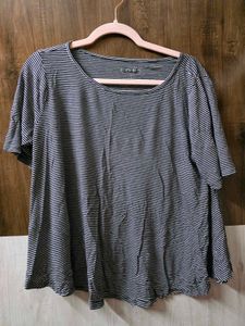 Loft Striped Flutter Sleeve Top