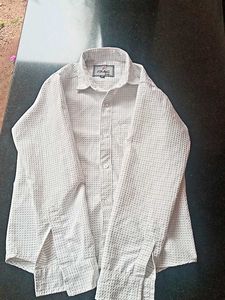 Men's White Textured Short Sleeve Shirt