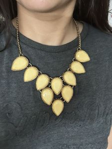 Yellow Gem Statement Necklace