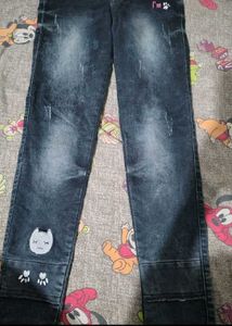 Cute Cat Patch Jeans