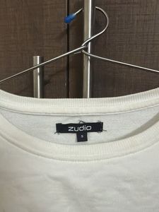White Long Sleeve Top with Stripes of size S