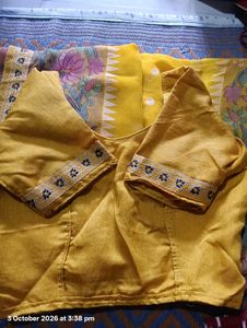 Vibrant Yellow Saree with Polka Dots