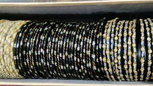 Sparkling Black Bangles Set