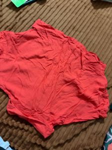 Vibrant Red Button-Up Top