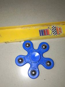 Blue Fidget Spinner And A Track Toy