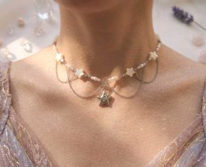 Y2k Star &amp; Pearl Dainty Necklace