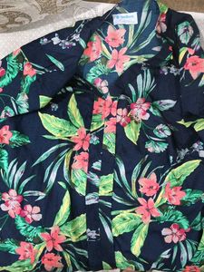 Navy Floral Print Blouse