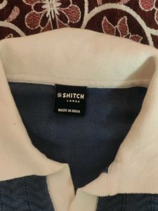 s*itch men's cotton knitted polo T shirt