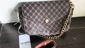Savana by Urbanic Brown Monogram Crossbody Sling B