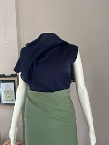 Elegant Navy Blue Layered Top