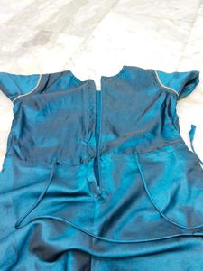Peacock Colour Umbrella Top With Back Zip