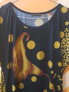 Unique Floral Print Tunic Top