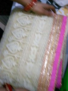 Stunning Pink Net Saree