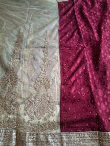 Elegant Maroon &amp; Gold Saree
