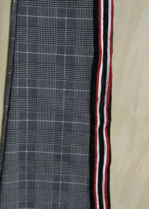 Plaid Pants with Side Stripe