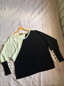 Black & Cream Sweater Top | Stylish State