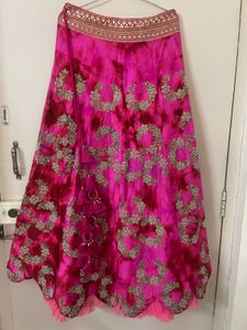 Stunning Pink Embroidered Lehenga Skirt