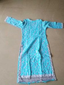 Light Blue Embroidered Kurti