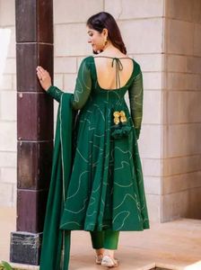 Green Gown With Dupatta
