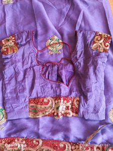 Lavender Embroidered Saree Blouse