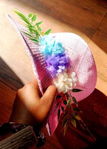 Pink Floral Accent Hat