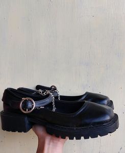 Y2k Aesthetic Matte Black Platforms