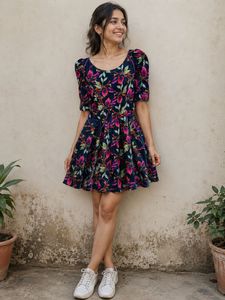 Floral Print mini Dress New