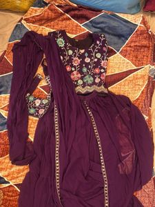 Beautiful Purple Embroidered Lehenga Choli Set