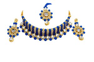 Elegant Blue & Gold Jewelry Set