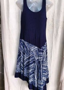 Navy Blue Print Dress